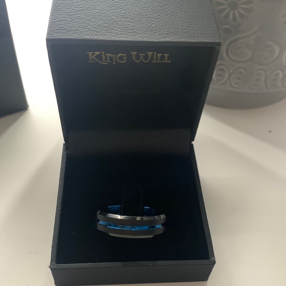 King Will DUO 7mm Black Edge Wedding Band